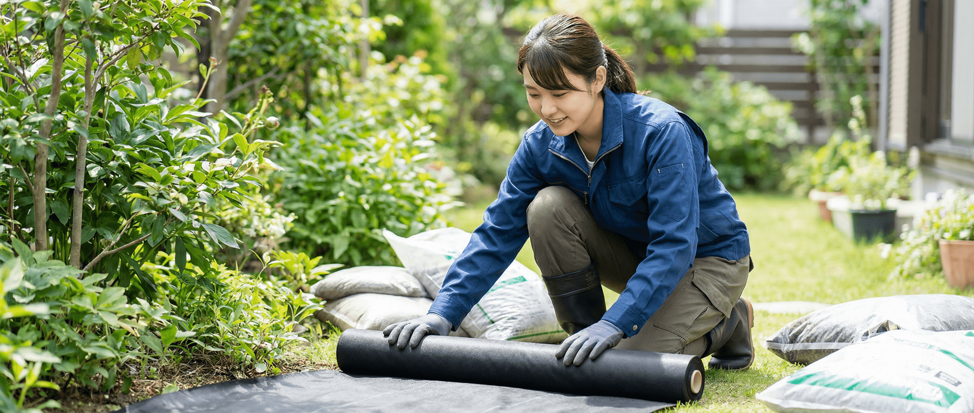 防草シート施工
