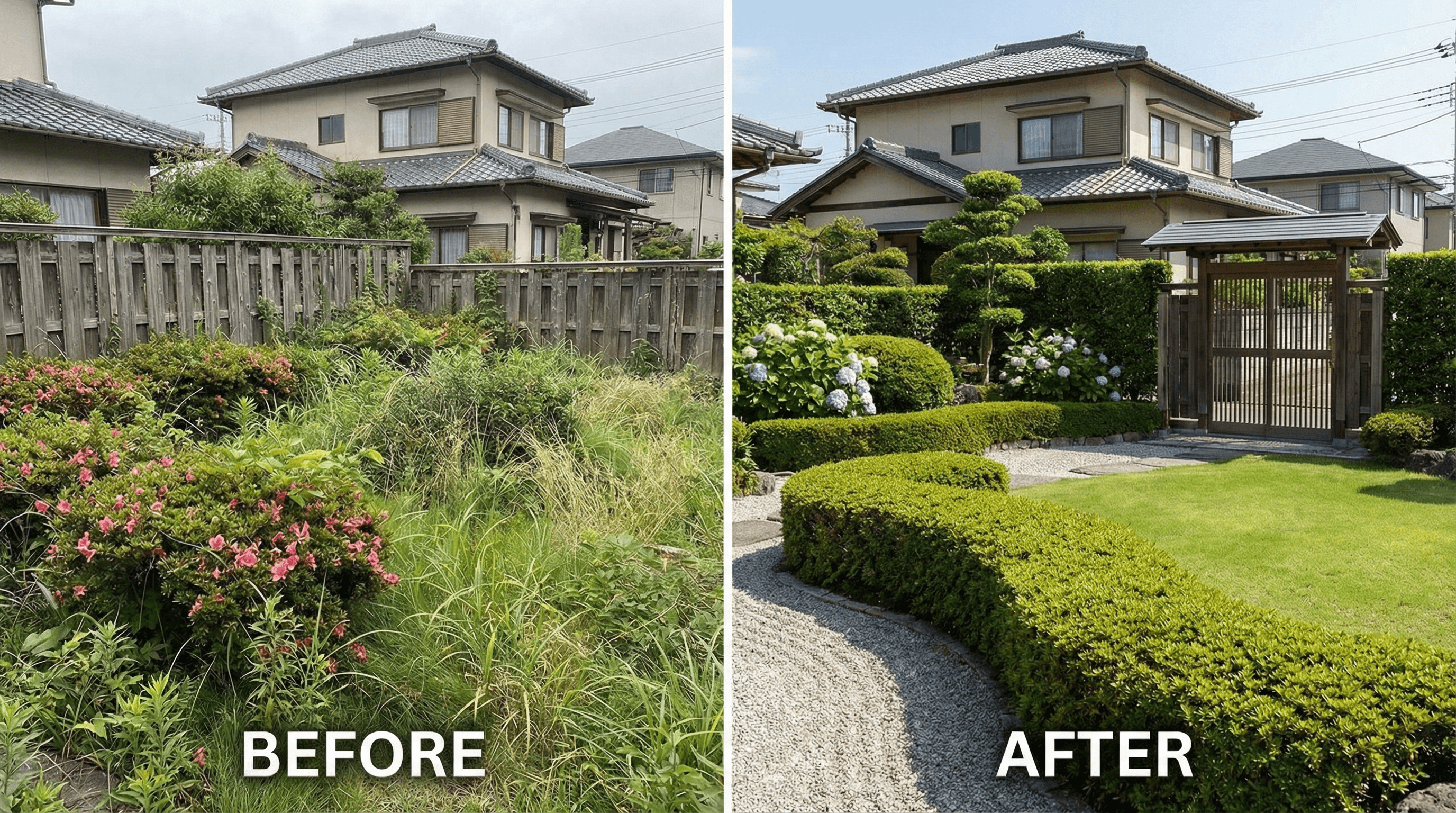 庭木剪定ビフォーアフター